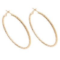 Ijzer Hoop Earring, gold plated, nikkel, lood en cadmium vrij, 58x62x3mm, Verkocht door pair