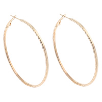 Ijzer Hoop Earring, gold plated, nikkel, lood en cadmium vrij, 58x61x2mm, Verkocht door pair