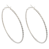 Ijzer Hoop Earring, platinum plated, nikkel, lood en cadmium vrij, 59x61x2mm, Verkocht door pair