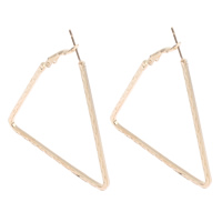 Ijzer Hoop Earring, Driehoek, gold plated, nikkel, lood en cadmium vrij, 48x55x2mm, Verkocht door pair