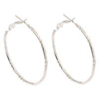 Ijzer Hoop Earring, platinum plated, nikkel, lood en cadmium vrij, 40x45x2mm, Verkocht door pair