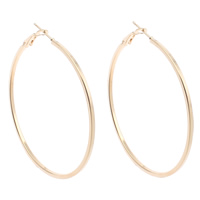 Iron Hoop Earring gold color plated nickel lead & cadmium free Sold By Pair