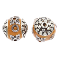 Indonesia Beads with Zinc Alloy Round antique silver color plated Approx 1mm Sold By Bag