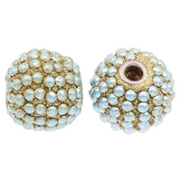 Indonesia Beads with Zinc Alloy Round silver color plated colorful powder Approx 5mm Sold By Bag