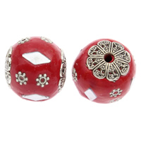 Indonesia Beads with Zinc Alloy Round antique silver color plated Approx 2mm Sold By Bag