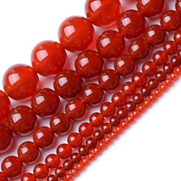 Prirodni Red ahat perle, Red Agate, Krug, prirodan, različite veličine za izbor, Grade aaaaaa, Rupa:Približno 1mm, Prodano Per Približno 15.5 inčni Strand