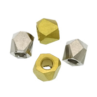 Perline in ottone, placcato, nessuno, assenza di nichel,piombo&cadmio, 3x3x3mm, Foro:Appross. 1.5mm, 1000PC/lotto, Venduto da lotto