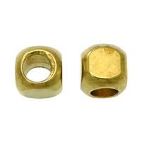 Brass korut Helmet, Messinki, Kuutio, kullan väri kullattu, nikkeli, lyijy ja kadmium vapaa, 3x3x3mm, Reikä:N. 2mm, 3000PC/erä, Myymät erä