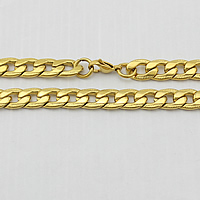 Roestvrij staal Collier, gold plated, twist ovale keten, 11x8x2.50mm, Lengte Ca 24 inch, 10strengen/Lot, Verkocht door Lot