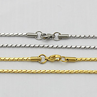 Ruostumaton teräs Kaulakoru Chain, päällystetty, enemmän värejä valinta, 2x2mm, Pituus N. 21.5 tuuma, 10säikeet/erä, Myymät erä