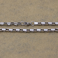 Stainless Steel Chain halskæde, boks kæde, oprindelige farve, 3.50mm, Længde Ca. 23 inch, 10Strands/Lot, Solgt af Lot