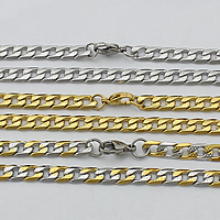 Roestvrij staal Collier, plated, twist ovale keten, meer kleuren voor de keuze, 9x6x1.50mm, Lengte Ca 23.5 inch, 10strengen/Lot, Verkocht door Lot