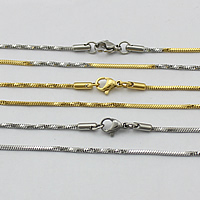 Roestvrij staal Ketting Chain, plated, slang keten, meer kleuren voor de keuze, 1.50mm, Lengte Ca 19.5 inch, 10strengen/Lot, Verkocht door Lot