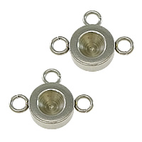 acciaio inox accessori connettori cabochon, può essere utilizzato come ciondolo o connettore & 1/1 anello del connettore, colore originale, 17x13x3.50mm, Foro:Appross. 2mm, Diametro interno:Appross. 5mm, 500PC/lotto, Venduto da lotto