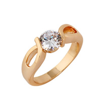 Cubic Zircon Brass Finger Ring real gold plated & with cubic zirconia nickel lead & cadmium free 7mm Sold By Lot