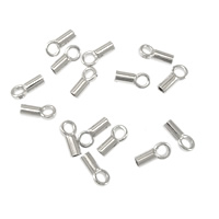 925 Sterling Silber Endkappe, Zylinder, platiniert, 1.8x5.5mm, Bohrung:ca. 1.5mm,1mm, 50PCs/Menge, verkauft von Menge