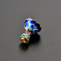 Cloisonne Bead Cap, Blomma, handgjord, 10x12mm, Hål:Ca 2-3mm, 20PC/Bag, Säljs av Bag