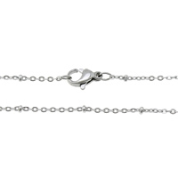 Rustfrit Stål Nekclace Chain, Stainless Steel, oval kæde, oprindelige farve, 1.5x0.2mm, 2mm, Længde Ca. 21 inch, 30Strands/Lot, Solgt af Lot