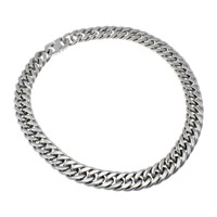 Stainless Steel Chain Ogrlica, Nehrđajući čelik, rubnik lanac, izvorna boja, 18x24x4mm, Dužina Približno 23 inčni, 3pramenovi/Lot, Prodano By Lot