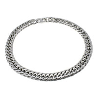 Ruostumaton teräs Kaulakoru, Curb Chain, alkuperäinen väri, 19x26x4mm, Pituus N. 9 tuuma, 2säikeet/erä, Myymät erä