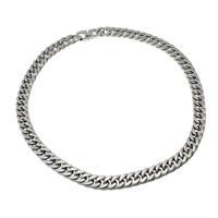 Stainless Steel Chain halskæde, reb kæde, oprindelige farve, 17x11x3mm, Længde Ca. 23 inch, 5Strands/Lot, Solgt af Lot