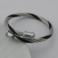 Rustfrit stål Bangle, Stainless Steel, forgyldt, justerbar & to tone, 5mm, Indvendig diameter:Ca. 52mm, Længde Ca. 6 inch, 6pc'er/Lot, Solgt af Lot