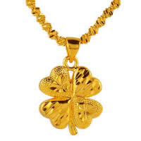 24 K Gold Kleur vergulde hanger, Messing, Four Leaf Clover, 24K verguld, bloem gesneden & vacuüm beschermende kleur, 16x20mm, Gat:Ca 3x5mm, 10pC's/Lot, Verkocht door Lot