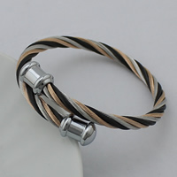 Rozsdamentes acél bangle, Stainless Steel, galvanizált, állítható, sokszínű, 5mm, Belső átmérő:Kb 53mm, Hossz Kb 6.5 inch, 6PC-k/Lot, Által értékesített Lot