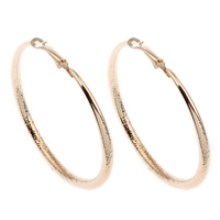 Ijzer Hoop Earring, gold plated, nikkel, lood en cadmium vrij, 60x65x4mm, Verkocht door pair