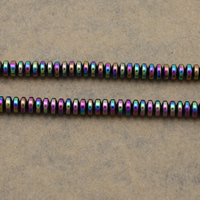 Perline in ematite non magnetico, Heishi, placcato multicolore, 4.50x2mm, Foro:Appross. 0.5mm, Lunghezza Appross. 16 pollice, 30Strandstrefolo/lotto, Appross. 184PC/filo, Venduto da lotto