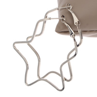 Brass Hoop Earring Star platinum color plated nickel lead & cadmium free Sold By Pair