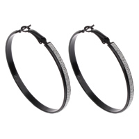 Brass Hoop Earring painted colorful powder black nickel lead & cadmium free Sold By Pair