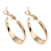 Brass Hoop Earring gold color plated nickel lead & cadmium free Sold By Pair