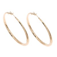 Brass Hoop Earring gold color plated flower cut nickel lead & cadmium free Sold By Pair