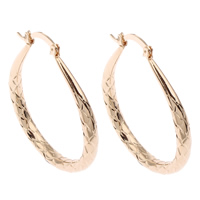 Brass Hoop Earring gold color plated flower cut nickel lead & cadmium free Sold By Pair