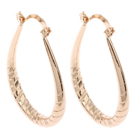 Brass Hoop Earring gold color plated flower cut nickel lead & cadmium free Sold By Pair