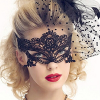 Eye Mask Gothic, pizzo, stile gotico, nero, 950x310mm, 10PC/lotto, Venduto da lotto