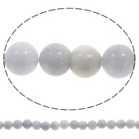 Dyed Jade goutte, Rond, gris, 7mm, Trou:Environ 1mm, Longueur Environ 15.5 pouce, 10Strandstoron/sac, Environ 61PC/brin, Vendu par sac