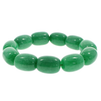 obojena Jade Narukvica, Kolona, zelen, 13x18mm-14x20mm, Dužina Približno 7.5 inčni, 10pramenovi/Torba, Prodano By Torba