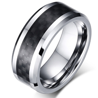 Ruostumaton teräs Miesten Ring Finger, päällystetty, erikokoisia valinnalle & ihmiselle, 8mm, 2PC/erä, Myymät erä