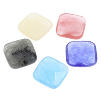 gefärbte Jade Cabochon, Quadrat, flache Rückseite & facettierte, keine, 14x5mm, 100PCs/Tasche, verkauft von Tasche