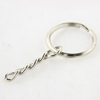 Ijzer Split Ring, platinum plated, lood en cadmium vrij, 1.5x25mm, 1000pC's/Bag, Verkocht door Bag