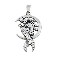 Stainless Steel Pendants 316L Stainless Steel Mermaid blacken Approx Sold By Lot