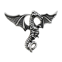 Cruach dhosmálta pendants Ainmhithe, 316L Cruach dhosmálta, Dragon, blacken, 51x48x10mm, Poll:Thart 3x7mm, 5ríomhairí pearsanta/Lot, Díolta De réir Lot