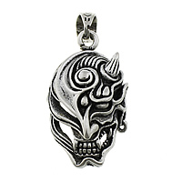 Cruach dhosmálta Skull pendants, 316L Cruach dhosmálta, Blaosc, Oíche Shamhna Jewelry Gift & blacken, 24x46x15mm, Poll:Thart 7.5x10.5mm, 5ríomhairí pearsanta/Lot, Díolta De réir Lot