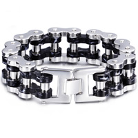 De Armband van mensen, Roestvrij staal, Fiets keten, plated, voor de mens & two tone, 24mm, Per verkocht Ca 9.2 inch Strand