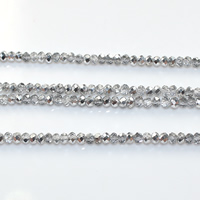 Rondelle Crystal korálky, Krystal, half-á, tváří, 2mm, Otvor:Cca 0.5mm, Délka Cca 15 inch, 50přediva/Lot, Cca 200PC/Strand, Prodáno By Lot