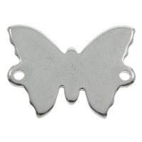 Rustfrit stål Connector, Stainless Steel, Butterfly, 1/1 løkke, oprindelige farve, 19x15x1mm, Hole:Ca. 1mm, 100pc'er/Bag, Solgt af Bag