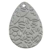 Bijoux pendentifs en acier inoxydable , larme, noircir, 16x24x1mm, Trou:Environ 1mm, 100PC/sac, Vendu par sac