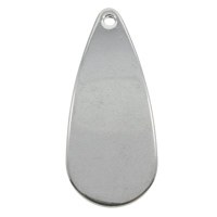 Rustfrit stål smykker Vedhæng, Stainless Steel, Teardrop, oprindelige farve, 12x27x1mm, Hole:Ca. 1mm, 100pc'er/Bag, Solgt af Bag